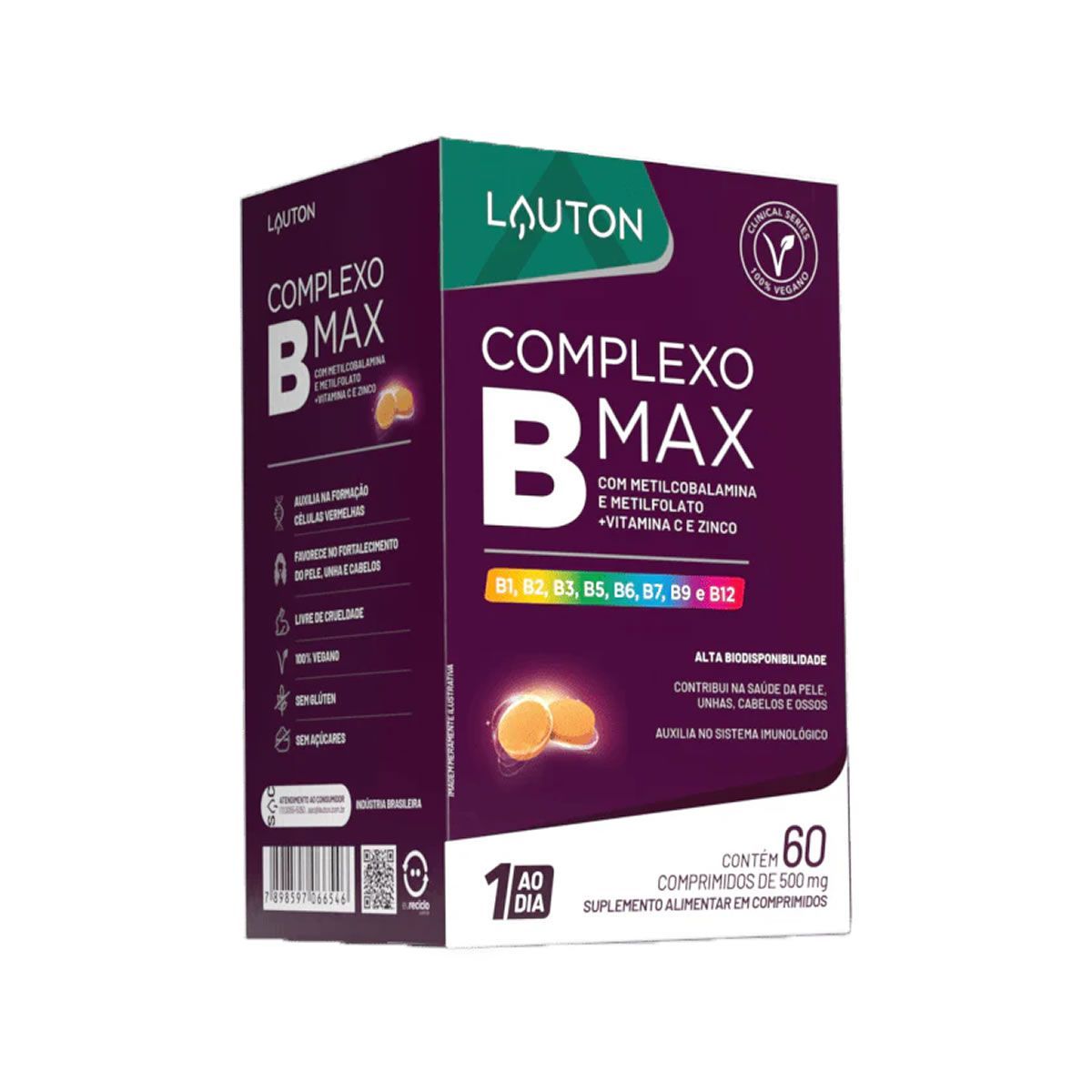 Complexo B Max - 60 C�psulas - Lauton Nutrition