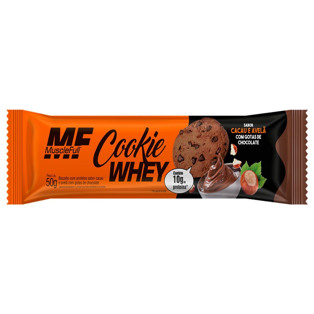 Cookie Whey - 50g Cacau e Avel� com Gotas de Chocolate - MuscleFull*** Data Venc. 18/02/2023