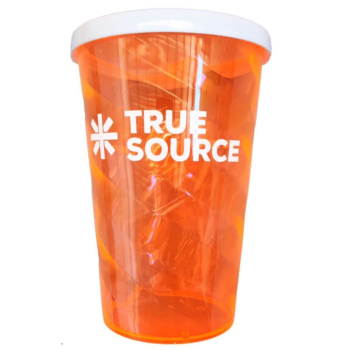 Copo Big Twister - 700ml Laranja Neon Tampa Branca - True Source
