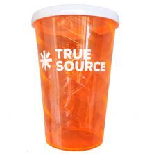 Copo Big Twister - 700ml Laranja Neon Tampa Branca - True Source