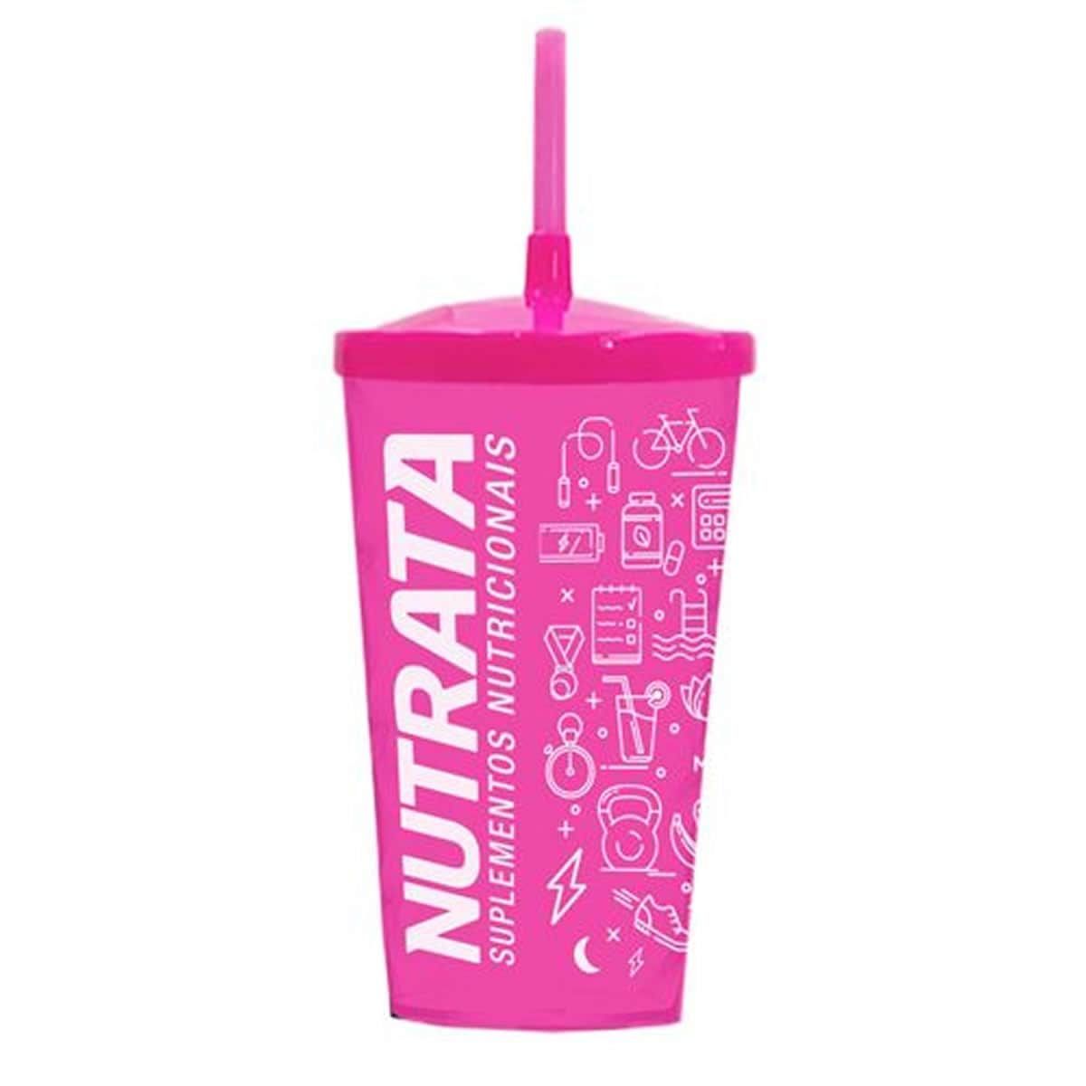 Copo Com Canudo Pink - Nutrata