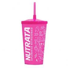 Copo Com Canudo Pink - Nutrata