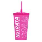 Copo Com Canudo Pink - Nutrata