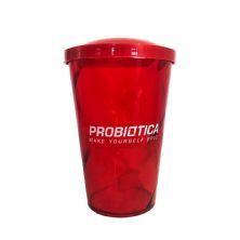 Copo Com Tampa Probi�tica - 600 ml Vermelho - Probi�tica
