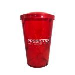 Copo Com Tampa Probi�tica - 600 ml Vermelho - Probi�tica