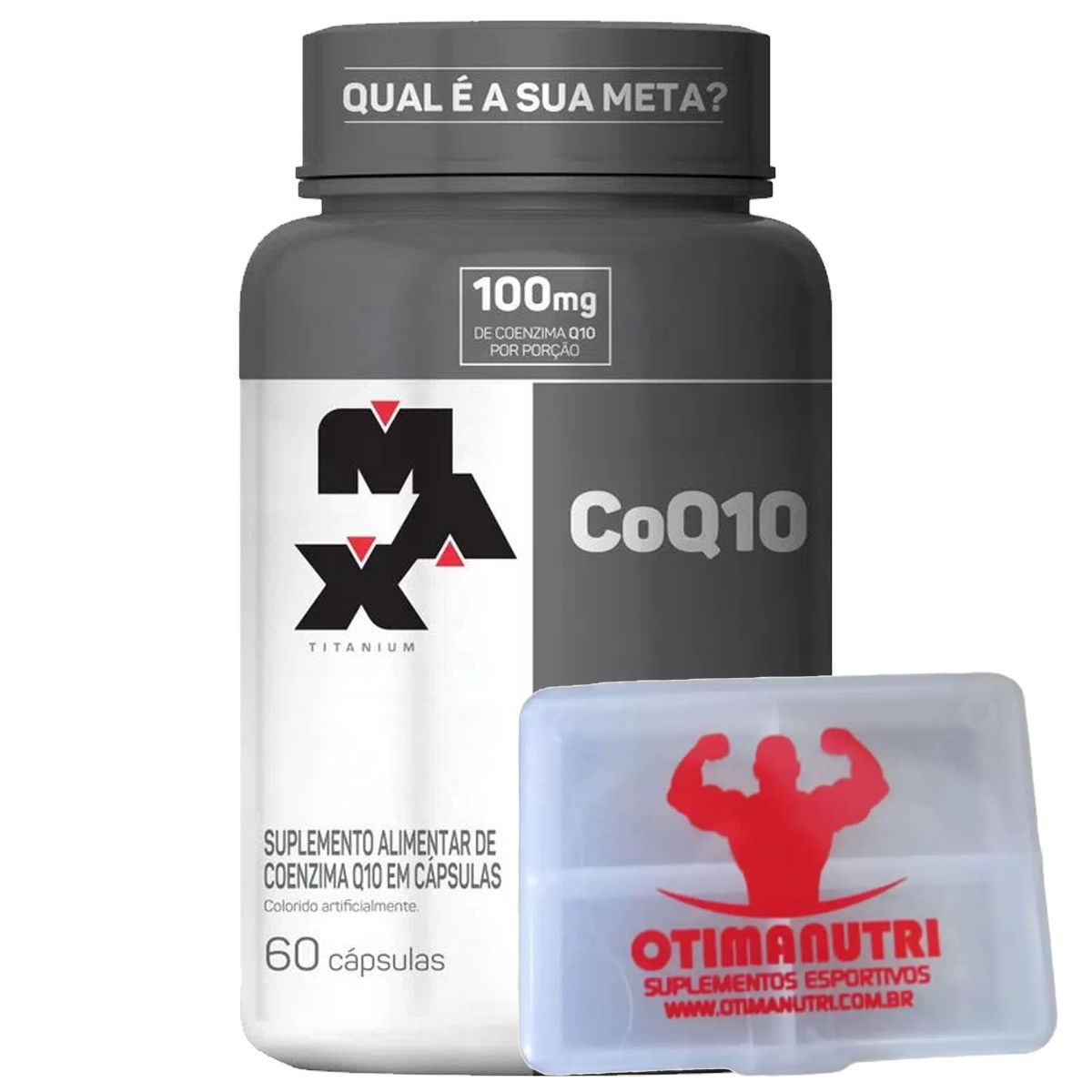 CoQ10 - 60 C�psulas + Porta C�psulas transparente - Max Titanium