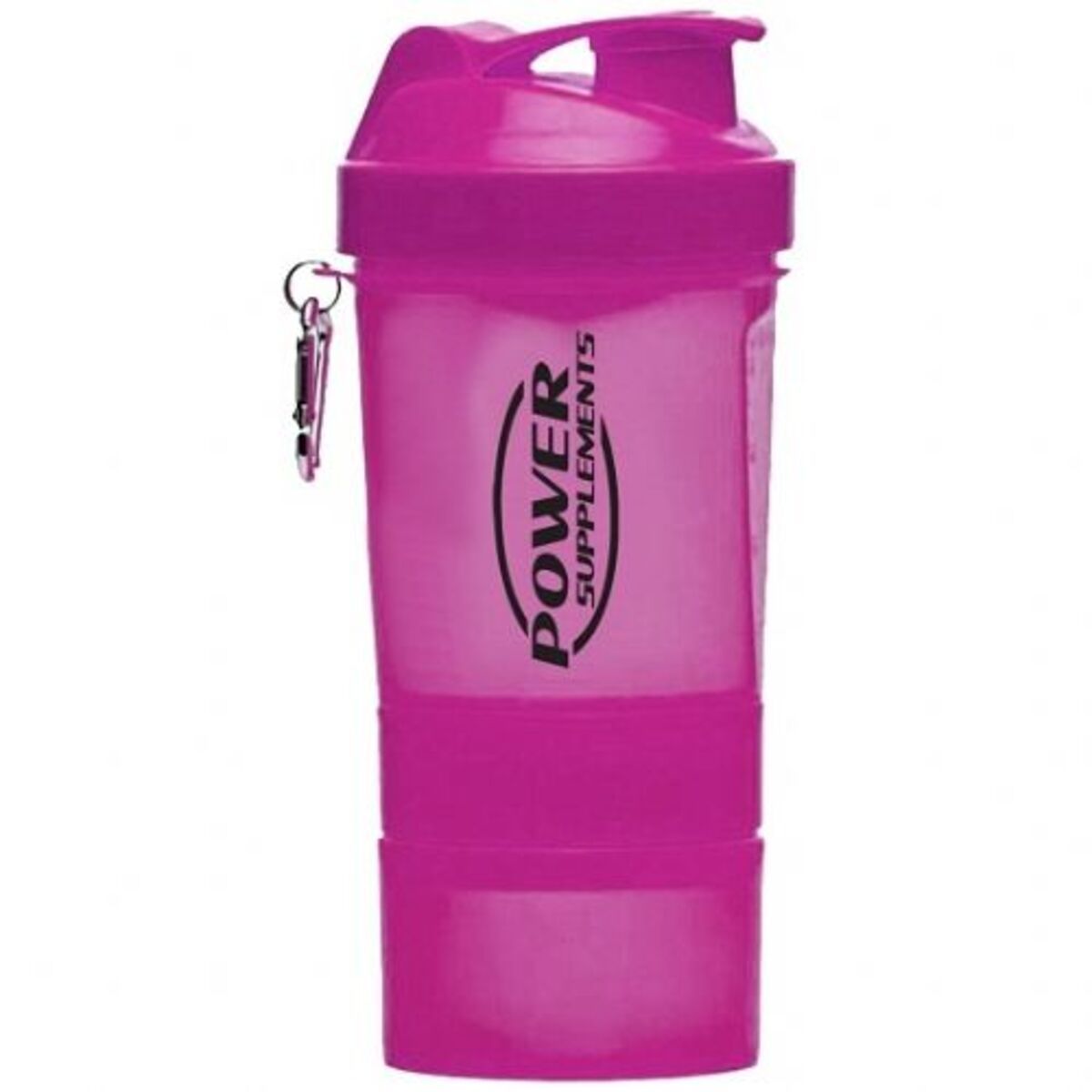Coqueteleira 2 Doses e porta c�psulas 400ml - Pink - Power Supplements