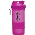Coqueteleira 2 Doses e porta c�psulas 400ml - Pink - Power Supplements