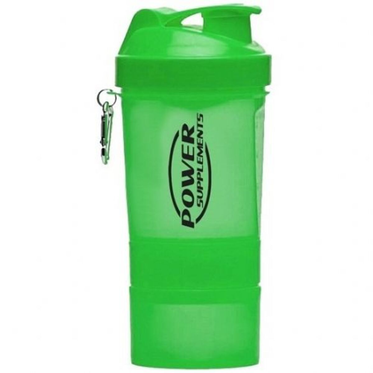 Coqueteleira 2 Doses e porta c�psulas 400ml - Verde - Power Supplements