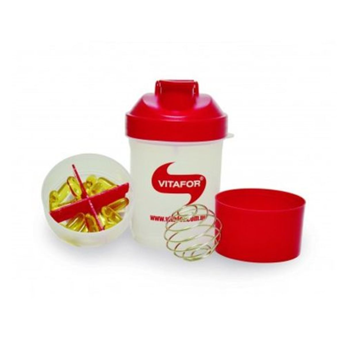 Coqueteleira 2 Doses e porta c�psulas 400ml - Vitafor