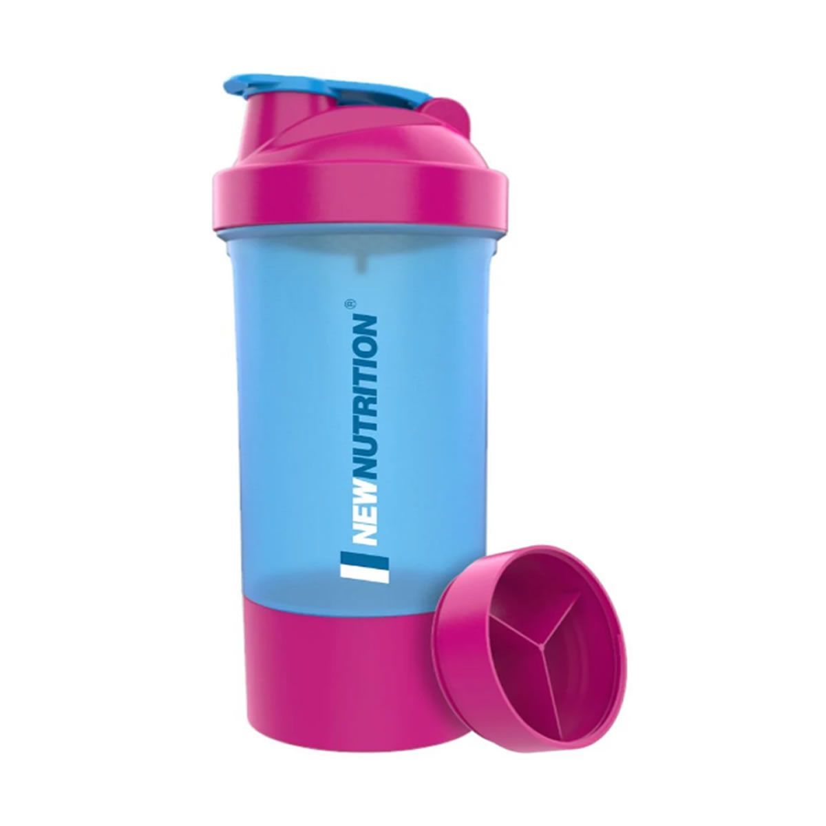 Coqueteleira 3 Doses - 600ml Azul e Rosa - NewNutrition