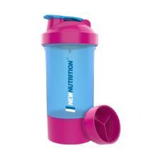 Coqueteleira 3 Doses - 600ml Azul e Rosa - NewNutrition