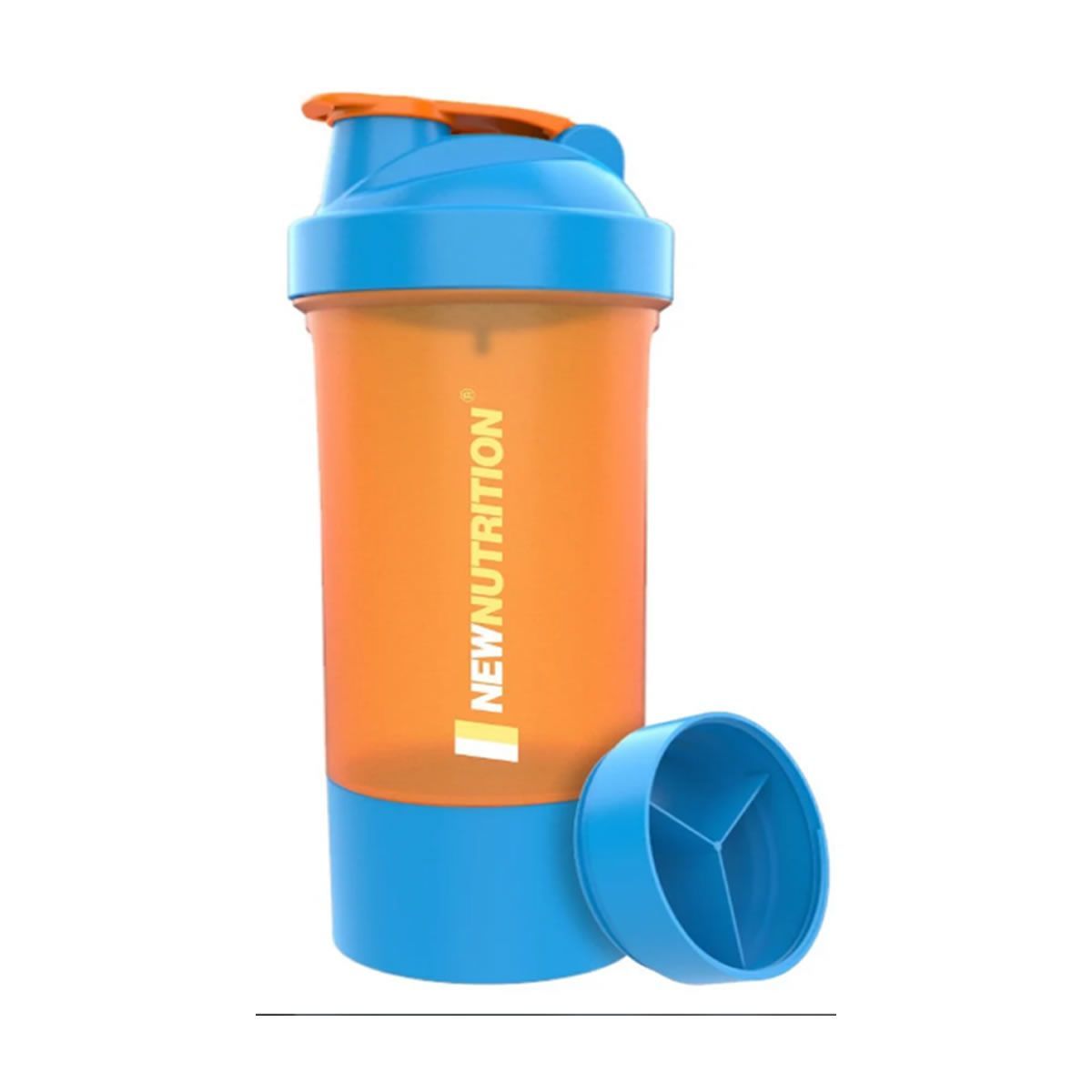 Coqueteleira 3 Doses - 600ml  Laranja e Azul  - NewNutrition