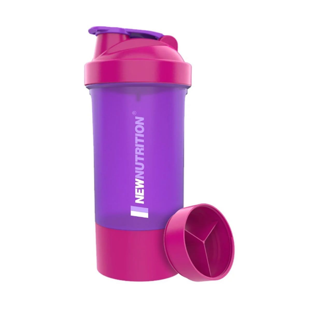 Coqueteleira 3 Doses - 600ml Roxa e Rosa - NewNutrition