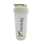 Coqueteleira - 600ml Branca e Verde - Fitoway