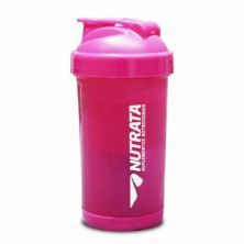 Coqueteleira - 600ml Rosa 2 doses - Nutrata