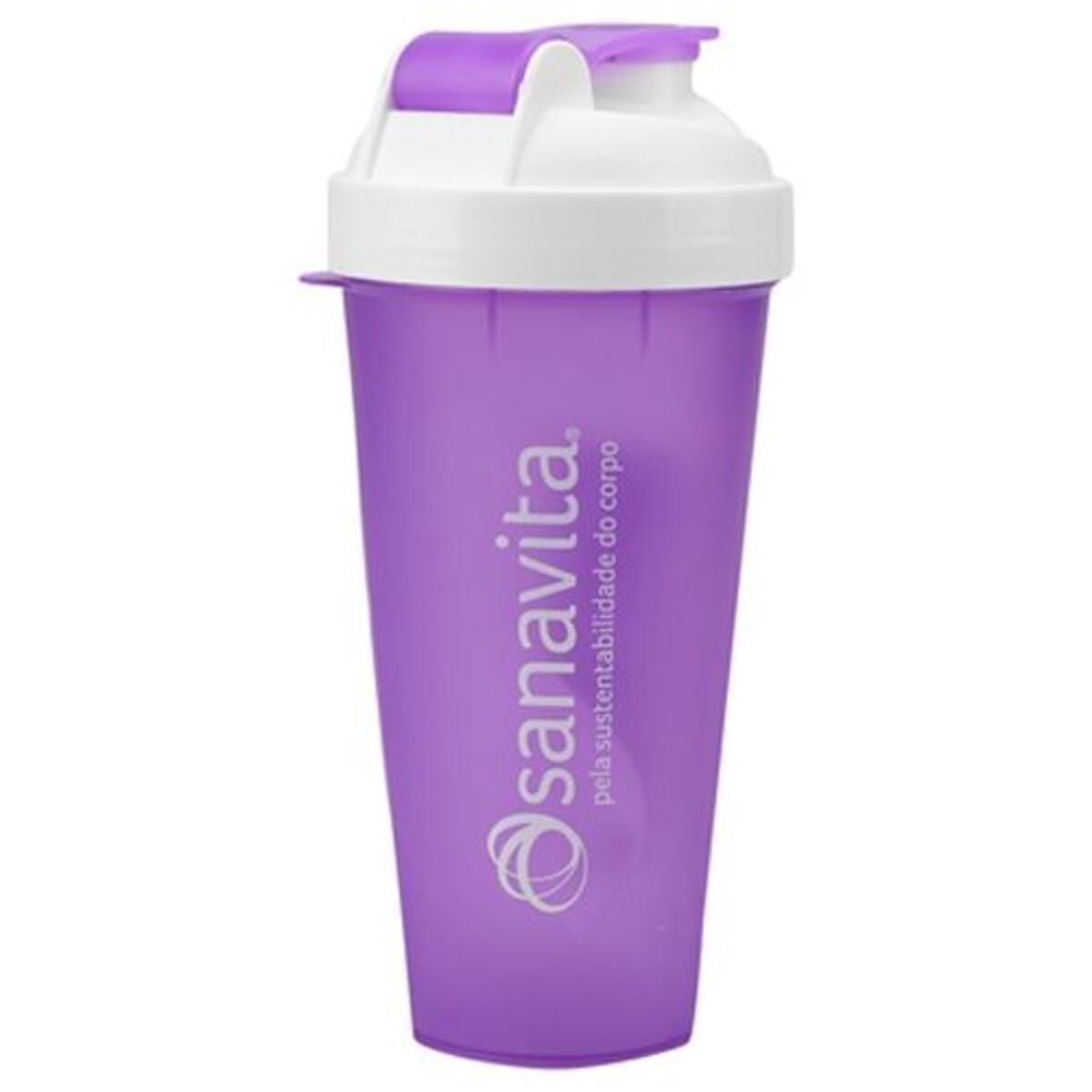 Coqueteleira - 600ml Roxo Tampa Branca - Sanavita