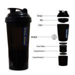 Coqueteleira 700ml c/ 4 Compartimentos e com Mola - Probi�tica