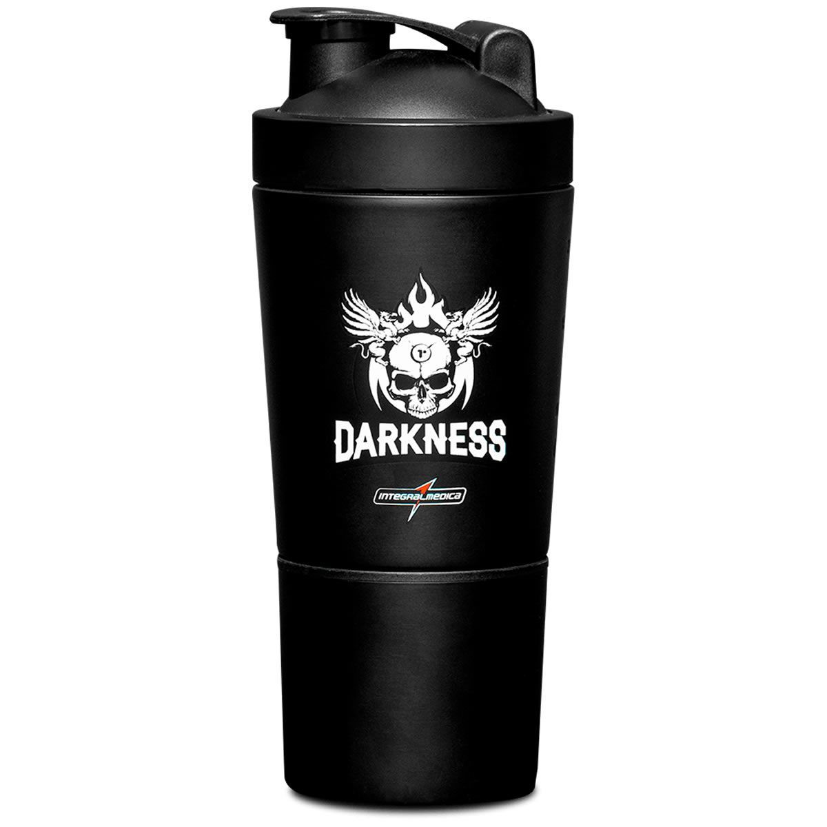 Coqueteleira Alum�nio 2 Doses - 590ml Preta Darkness - IntegralM�dica