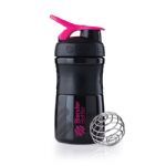 Coqueteleira Sportmixer 20oz - 590 ml Preto/Rosa - Blender Bottle