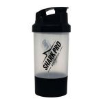 Coqueteleira Dupla - 400ml Transparente e Preta - Shark Pro