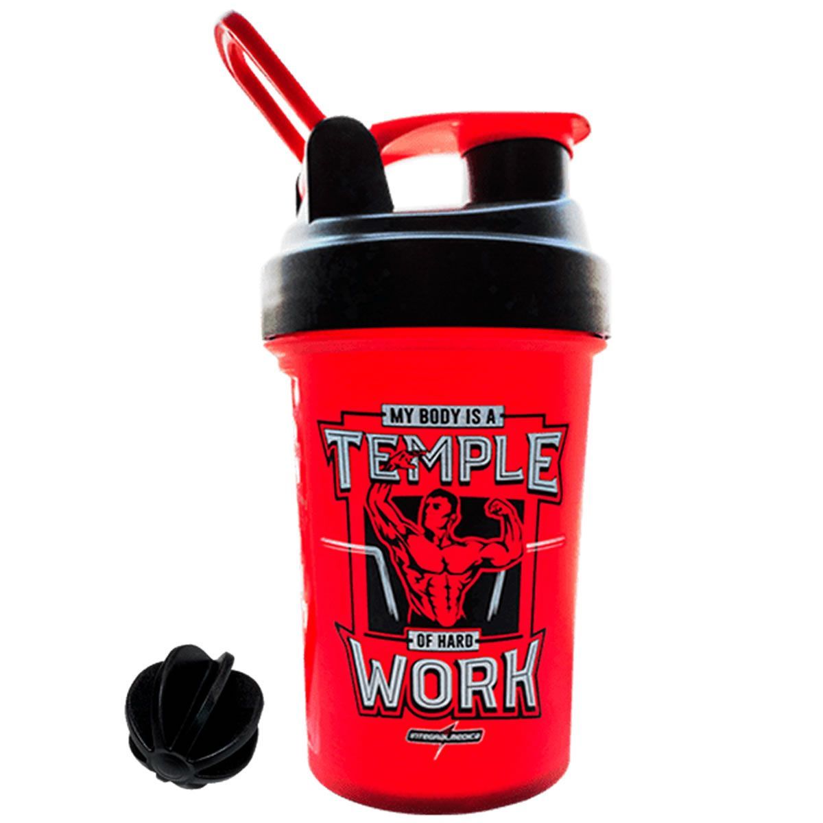 Coqueteleira My Body Is a Temple - 450ml Vermelha - IntegralM�dica