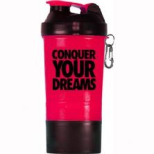 Coqueteleira Rosa 500ml c/ 3 compartimentos - Iridium Labs