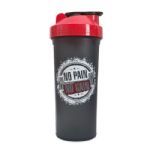 Coqueteleira Slim No Pain No Gain - 600ml Preto Tampa Vermelha - OtimaNutri