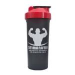 Coqueteleira Slim No Pain No Gain - 600ml Preto Tampa Vermelha - OtimaNutri