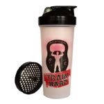 Coqueteleira Slim Train Hard - 600ml Branco/Fum� - OtimaNutri