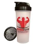 Coqueteleira Slim Train Hard - 600ml Branco/Fum� - OtimaNutri