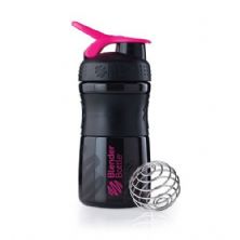 Coqueteleira Sportmixer 20oz - 590 ml Preto/Rosa - Blender Bottle