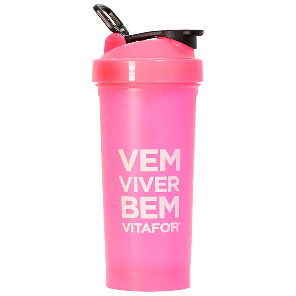 Coqueteleira Vem Viver Bem - 600ml  Rosa - Vitafor