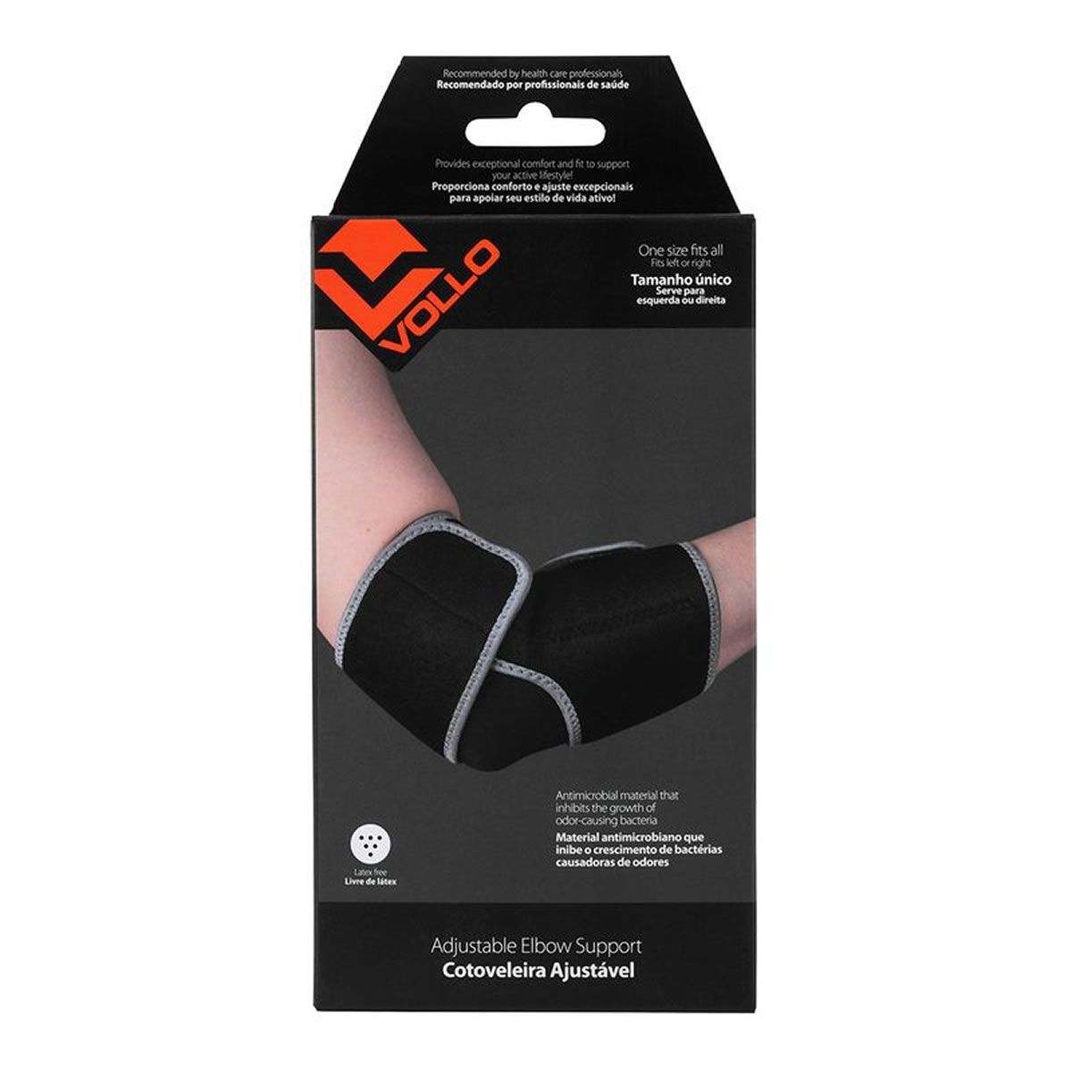 Cotoveleira  Ajust�vel em Neoprene Esquerdo/Direito - Tamanho �nico Preto - Vollo