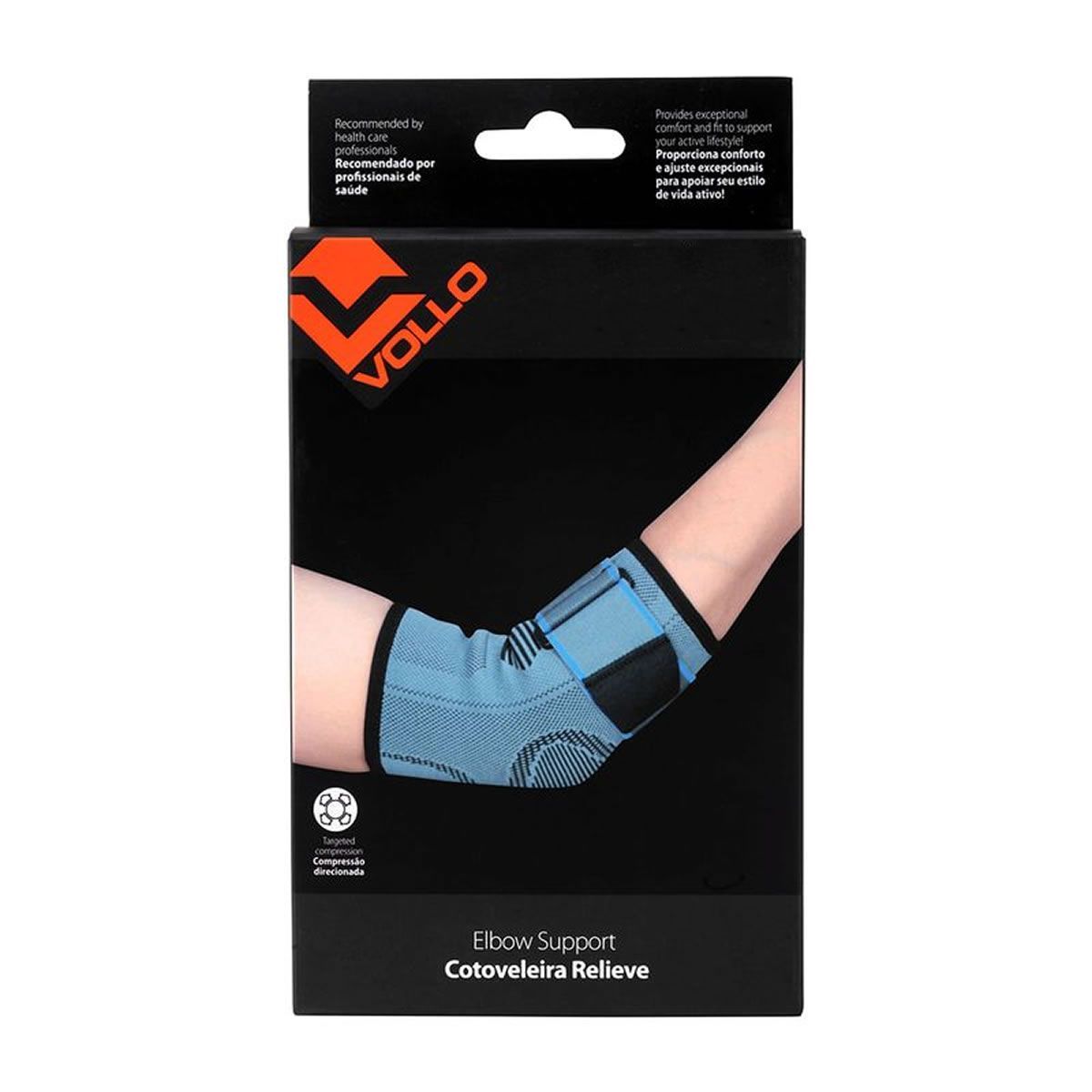 Cotoveleira Compress�o Ajust�vel Relieve - Tamanho G-GG Cinza  - Vollo Sports