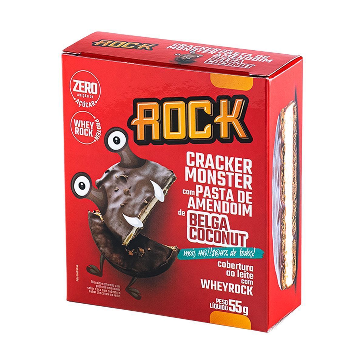 Cracker Monster Com Pasta De Amendoim - 55g Belga Coconut - Rock Peanut