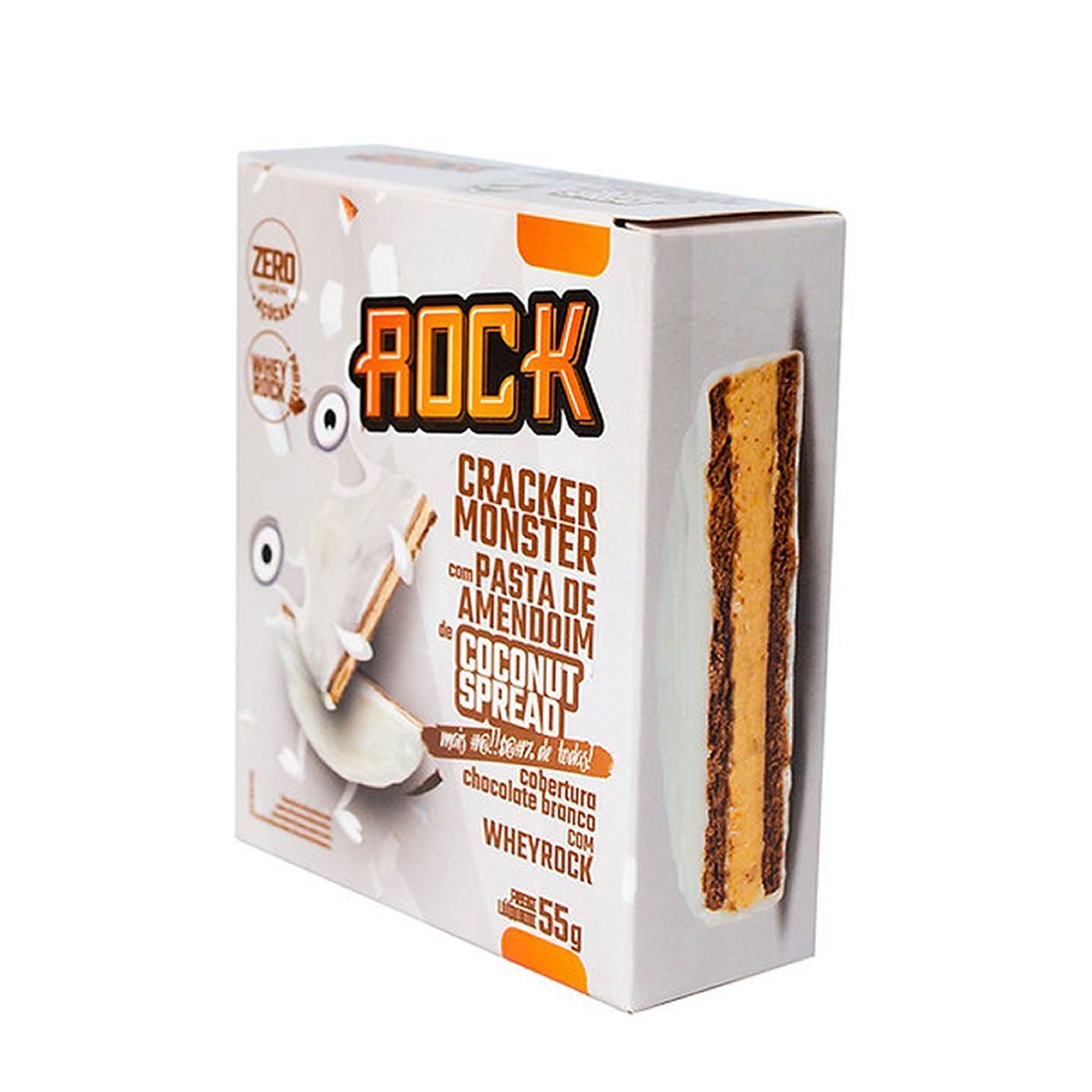 Cracker Monster Com Pasta De Amendoim - 55g Coconut Spread - Rock Peanut*** Data Venc. 27/10/2023