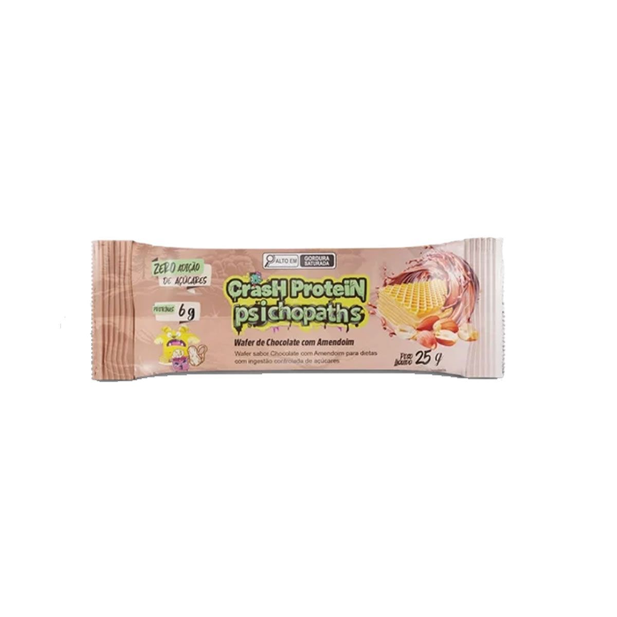 Crash Protein Psichopaths - 1 Unidade 25g Wafer de Chocolate com Amendoim - Demons Lab