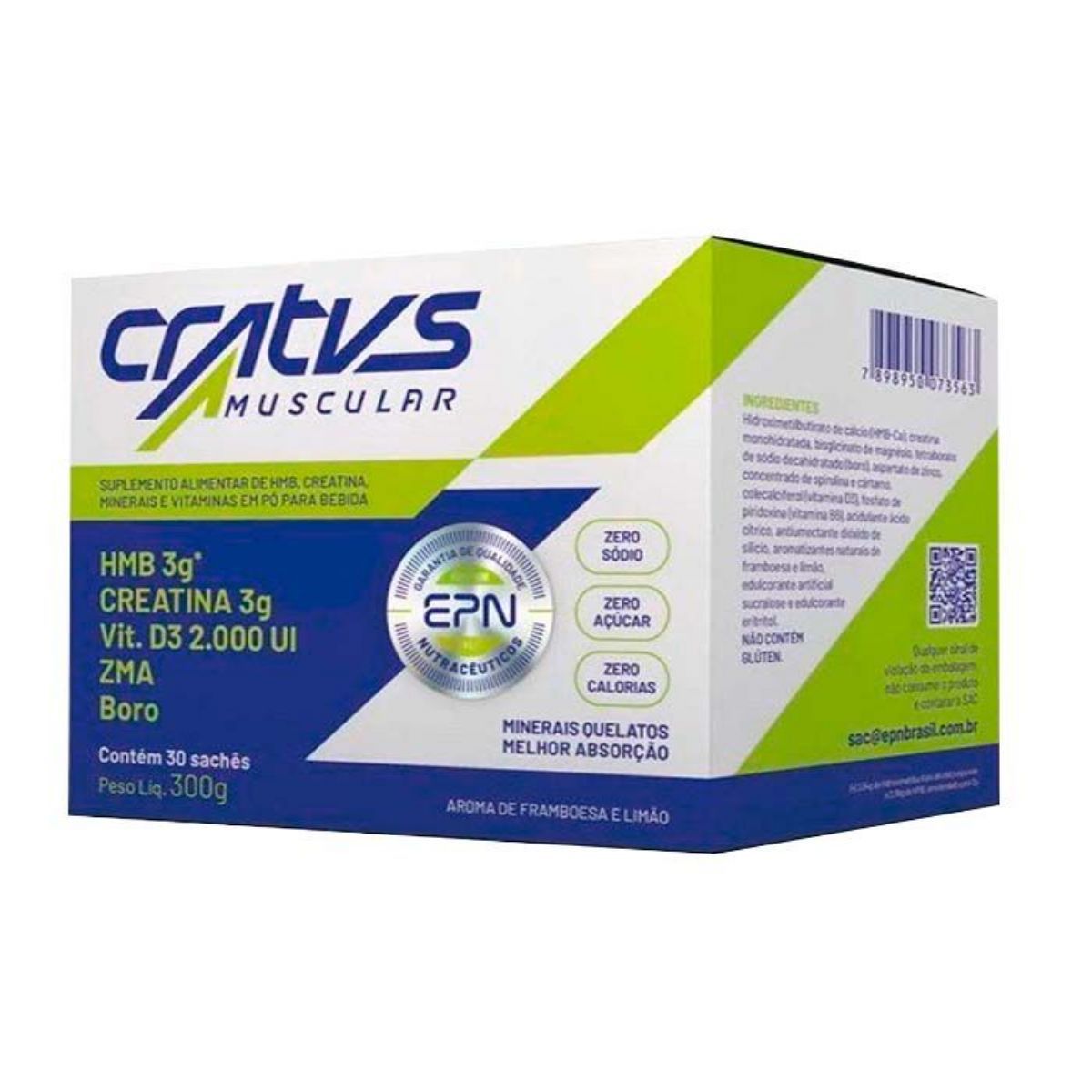 Cratus Muscular - 30 Sach�s 10g Amora, Framboesa e Lim�o - Vitaminas.com.vc