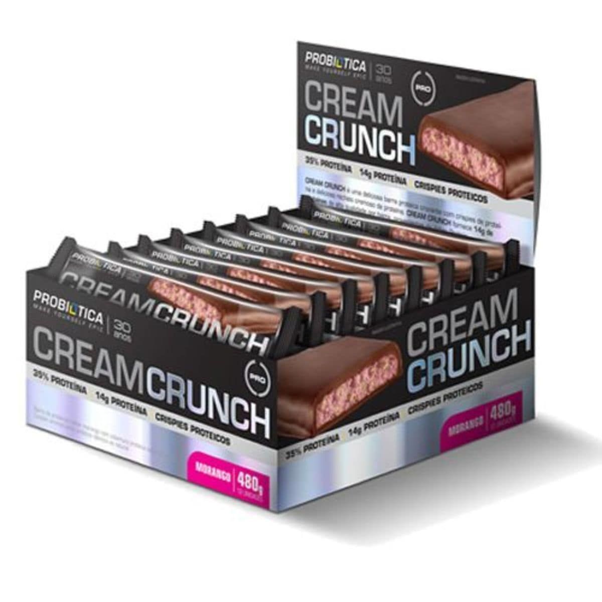 Cream Crunch - 12 Unidades Morango - Probiotica