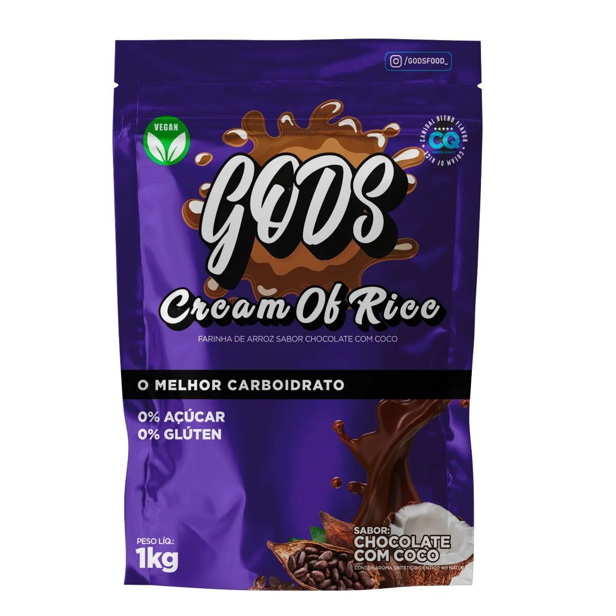Cream of Rice - 1000g Refil Chocolate com Coco - Canibal	