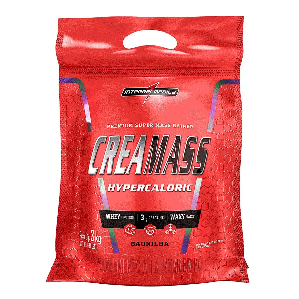 Creamass Hipercal�rico com Creatina - 3000g Baunilha - IntegralM�dica