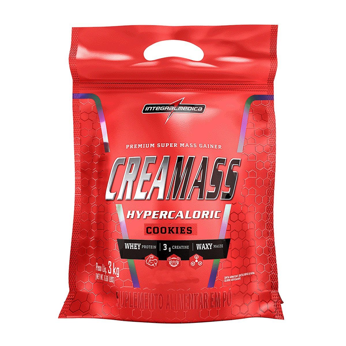 Creamass Hipercal�rico com Creatina - 3000g Cookies - IntegralM�dica
