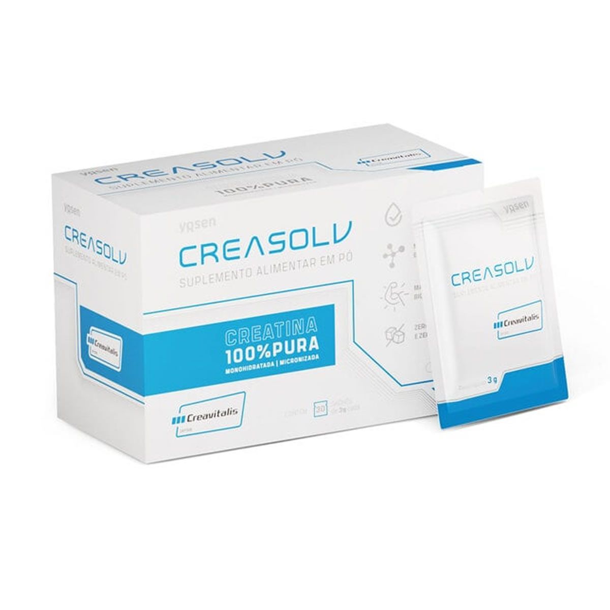 Creasolv Creatina - 30 Sach�s 3g Sem Sabor - Yosen