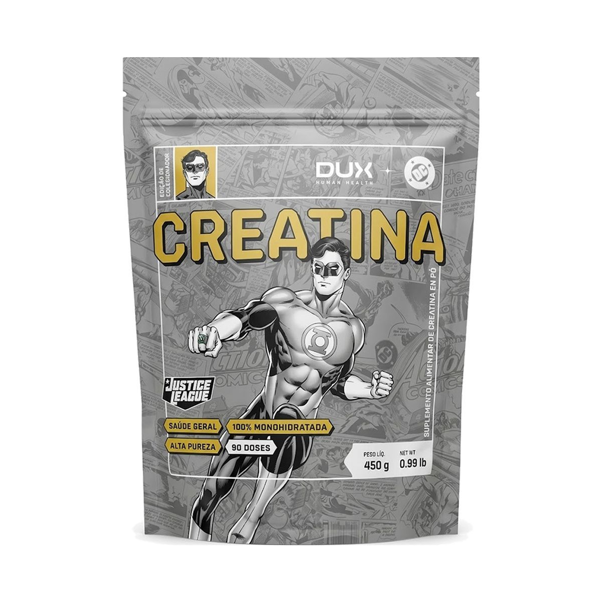 Creatina Monohidratada Justice League DC - Refil 450g Natural - Dux Nutrition