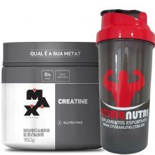 Creatina - 150g + Coqueteleira 600ml Preta - Max Titanium