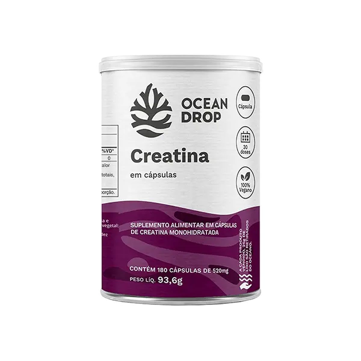 Creatina - 180 C�psulas 520mg - Ocean Drop