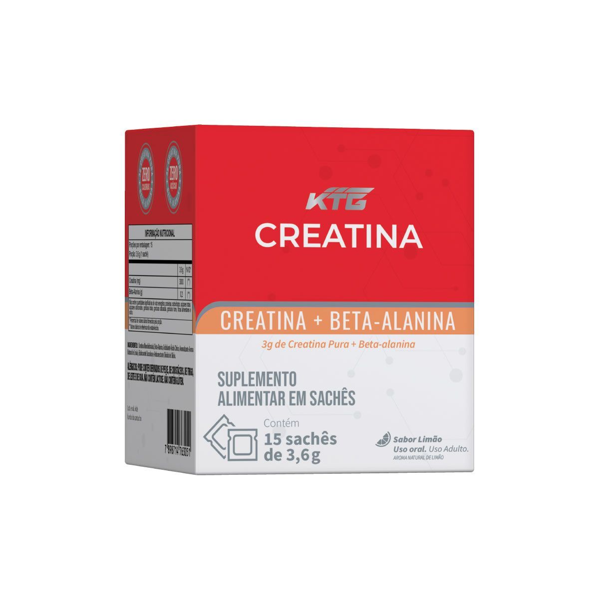 Creatina + Beta Alanina - 15 Sach�s 3,6g Lim�o - Katigu�