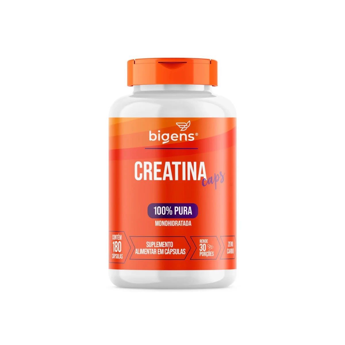 Creatina Caps 100% Pura Monohidratada - 180 C�psulas - Bigens