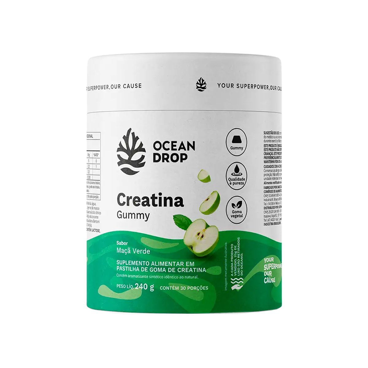 Creatina Gummy - 30 Gomas 8g Ma�� Verde - Ocean Drop